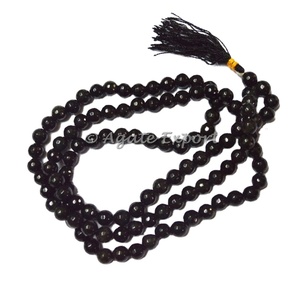 Jap Mala pour la prière, Onyx noire à facettes - Product Image 1
