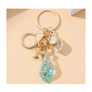 Llavero de Concha Marina Natural Hecho a Mano, Recuerdo de Playa, Accesorio de Regalo - Product Image 1