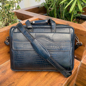 New Customizable Portable Genuine <b>Leather</b> Alligator Pattern <b>Briefcase</b> Laptop Bag Business Shoulder Messenger Office Laptop Bags - Product Image 4