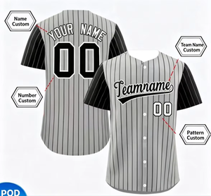 Maillot de baseball personnalisé pour homme, avec nom du joueur, en maille respirante, sublimé, à manches courtes, anti-humidité, uniforme d'équipe 100% - Product Image 3