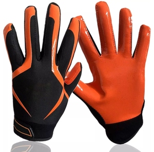 Gants de football américain avec logo, paume renforcée pour une meilleure adhérence, respirants, séchage rapide, fermeture auto-agrippante, en polyester, gants de sport - Product Image 4