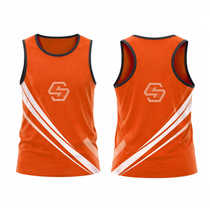 Hot Selling High Quality Sleeveless Full Sublimation Print Sports Gym Cycling Men's <b>Running</b> <b>Singlet</b> Tank Top - Product Image 5