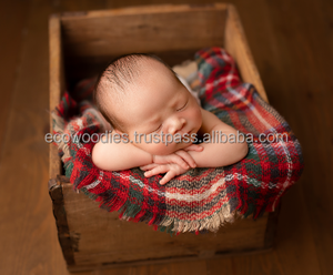 Cuna de Madera Maciza Hecha a Mano, Ecológica, Estilo Europeo Simple, Accesorio de Fotografía para Recién Nacidos, Mueble para Dormitorio Infantil - Product Image 3