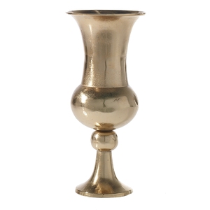 Antique Gold Compote Bowl Pedestal Centerpiece Urn Aged Brass Metal Flower <b>Vase</b> for Wedding Table Decor & Luxury Home Accents - Product Image 6