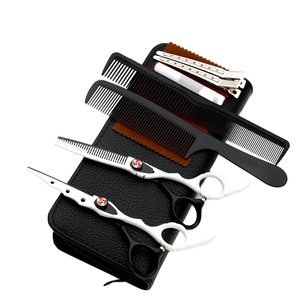 Tijeras de Peluquería Profesionales de Acero Inoxidable Japonés de 6 Pulgadas, Negras y Rojas, de un Solo Filo, para Salón de Belleza - Product Image 4