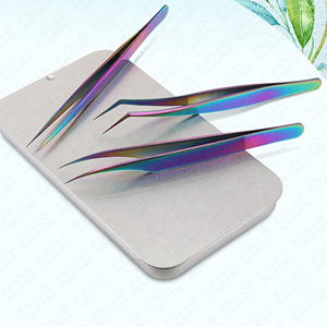 Kit de Herramientas para Extensión de Pestañas de 4 Piezas, Pinzas de Acero Inoxidable y Tijeras para Cejas con Estuche de Almacenamiento de Color Personalizado - Product Image 6