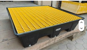 Misa HDPE Spill Containment <b>Plastic</b> Pallet Single Face 2 Way Entry 0.5T Dynamic Load for Chemical <b>Drum</b> Storage - Product Image 2