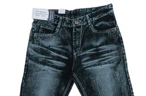 กางเกงยีนส์เดนิมผู้ชายแบบทอลายก้างปลา ย้อมเส้นด้าย ระบายอากาศได้ดี เป็นมิตรกับสิ่งแวดล้อม ลุควินเทจสีซีด ทนทาน คุณภาพส่งออก ขายส่ง - Product Image 2