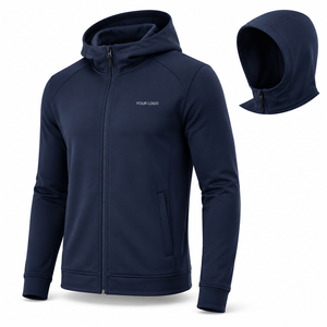Custom Men's <b>Hooded</b> <b>Fleece</b> <b>Jacket</b> Breathable Polyester Zipper Closure Sporty Training Teamwear ODM Manufacturing - Product Image 5