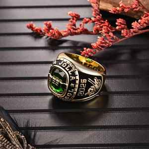 Anillo de Graduación Universitario Personalizado BOJ School Ring 045, Anillo de Colegio Secundario para Ella, con Piedra de Nacimiento, Plata 925, ¡Oferta! - Product Image 2