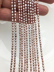 Perlas de Agua Dulce Ovaladas Blancas Tipo Arroz de 2.5-4.5mm, Hebra Suelta para Fabricación de Joyería, Venta al Por Mayor, Superficie Lisa - Product Image 3