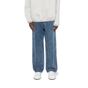 Pantalones Anchos de Mezclilla para Hombre, Estilo Casual, Cintura Elástica con Cordón, Material de Algodón Transpirable, Moda Primavera - Product Image 3