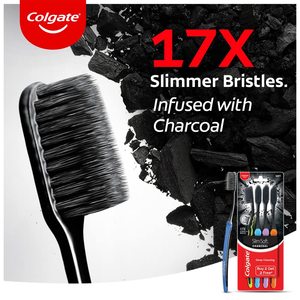 SlimSoft Charcoal <b>Toothbrush</b> Set of 4 | Soft Bristles | Deep Cleaning - Product Image 3
