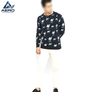 Sweat-shirt en tricot imprimé intégral pour homme, prix d'usine en gros, pull décontracté à col rond en polaire chaud pour l'hiver, personnalisable - Product Image 5