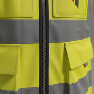 Men's Winter High Visibility <b>Reflective</b> Safety Stab <b>Vest</b> Waterproof Traffic Clothes Orange Color Made Polyester High Temperature - Product Image 2