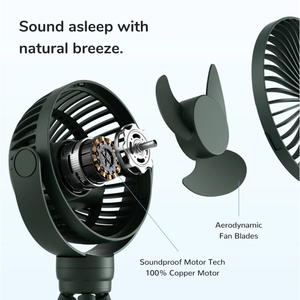 Ventilador para Cochecito Jisulife Life1 FA24 Verde - Product Image 4