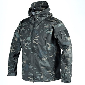 Chaqueta de Forro Polar con Logotipo Frontal, Estilo Piel de Tiburón, para Invierno, con Capucha, Impermeable, Cortavientos, Camuflaje, para Caza Táctica, Venta al Por Mayor - Product Image 1