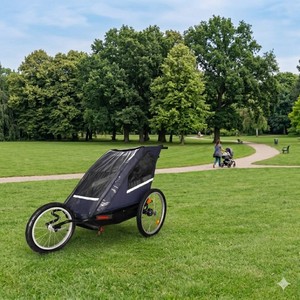 Remolque de Bicicleta para Bebés TC-2024S Jogger 3 en 1, Cochecito con Asiento Individual, Estructura de Aluminio, Sistema de Suspensión para Niños - Product Image 4