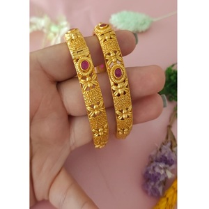 Attractive Premium Quality Gold Plated Brass Moissanite Beautiful Bangle For Women <b>And</b> girls Wedding Wear Collection - Product Image 1