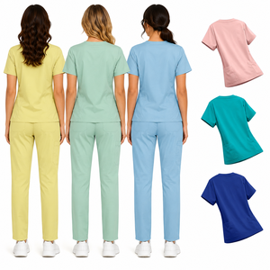 เสื้อสครับแพทย์ พยาบาล แบบถัก คอวี ทรงตรง สำหรับบุรุษและสตรี รุ่นใหม่ล่าสุดประจำฤดูร้อนปี 2025 ขายส่ง จัดส่งรวดเร็ว รับทำโลโก้ตามสั่ง - Product Image 4