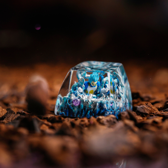 Keycaps Mystical Anime, Custom Artisan Keycaps, Keycaps Anime Cute, Green Keycaps, Keycaps Set,  Keycaps Resin