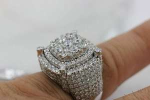 แหวนเพชรโมอิสซาไนต์แบบ Iced Out เงินแท้ 925 ระดับ VVS สไตล์ฮิปฮอป แหวนหรูหราสำหรับงานแต่งงาน - Product Image 3