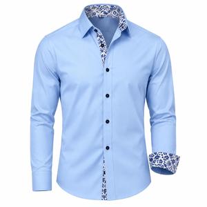 Chemise décontractée pour homme à manches longues, boutonnée, à carreaux, écologique, respirante, avec logo sur le devant, 100 % coton, tissu flanelle infroissable - Product Image 2