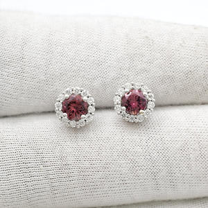 Prêt à expédier – Boucles d'oreilles clous en tourmaline rose taille brillant 5 mm certifiées IGI, or blanc 14 carats, fournisseur de bijoux diamant G-H - Product Image 3