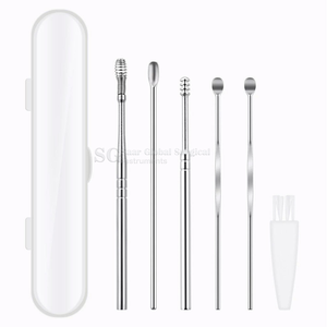 Kit de Limpieza de Oídos Portátil y Ecológico de Acero Inoxidable, 5 Herramientas de Precisión Reutilizables para el Cuidado Diario de la Higiene Auditiva - Product Image 3