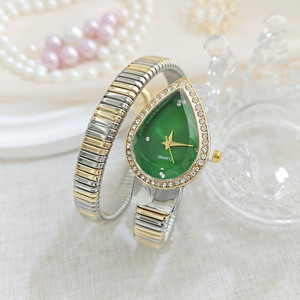 Ensemble de montres en or en forme de goutte d'eau pour un look luxueux au quotidien, cadeaux pour elle - Product Image 2