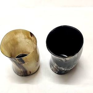 แก้วลายหมีแบบวินเทจทำมือรูปเขาสัตว์แกะสลักแบบสั้นทำด้วยมือทำจากธรรมชาติสไตล์สัตว์โบราณออกแบบได้ตามที่ต้องการ - Product Image 2