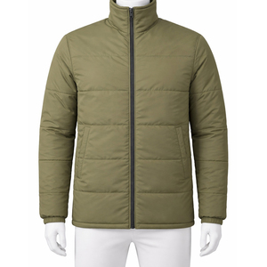 Windproof Outdoor Sportswear Bubble <b>Jacket</b> Full-Zip Padded <b>Jacket</b> With Slant Pocket Insulated Stand Collar <b>Jacket</b> For Men - Product Image 1