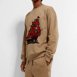Sudadera de Cuello Redondo para Hombre, Diseño Bordado de Barco Pirata, Corte Regular, Ropa Casual de Otoño, Tejido de Punto 100% Algodón - Product Image 6