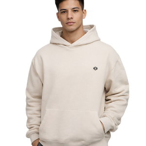 Sweat à capuche oversize en molleton de coton pour homme, style streetwear, avec logo en relief et imprimé au dos, faible MOQ, service OEM - Product Image 1