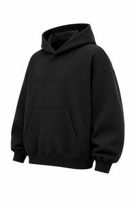 Sweat-shirt à capuche en molleton épais pour homme, coupe ample, manches classiques, couleur unie, design décontracté avec poche, vêtement d'hiver, écologique - Product Image 6