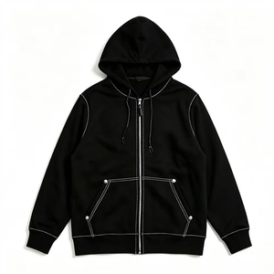 Men's 430gsm <b>Full</b> <b>Zip</b> Hoodie Heavyweight Cotton Hooded Sweatshirt Oversized Streetwear Winter <b>Hoodies</b> - Product Image 1