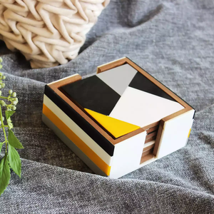 Posavasos de Resina Epoxi y Madera Hechos a Mano por NEHA ENTERPRISES, Posavasos Decorativos de Madera para Decoración Moderna del Hogar - Product Image 2