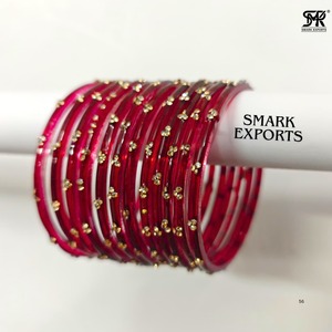 Luxury Kashmiri Glass <b>Bangles</b> Set 12-Piece Indian Traditional Ethnic Bridal Wedding Jewelry for Women - Product Image 6