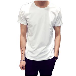 <b>Men's</b> <b>Slim</b> <b>Fit</b> <b>Black</b> Cotton T-<b>Shirt</b> O-Neck Short Sleeve Casual Solid Color Knitted Breathable Top - Product Image 4