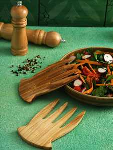 Batidor de Ensaladas de Madera con Acabado Liso para Mezclar Alimentos, Batidor de Ensaladas de Madera de Diseño para Cocinas Modernas - Product Image 3