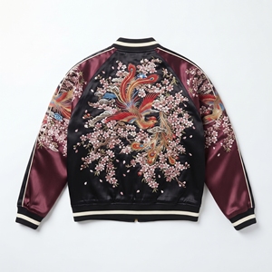 Veste Yokosuka Eastern Phoenix réversible Sukajan Edo Wave, veste souvenir lourde, Kyoto Serpent Satin Sukajan Vintage - Product Image 2