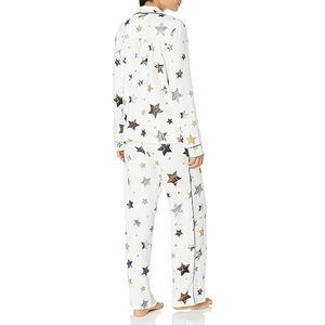 Nuevo Conjunto de Pijamas de Manga Larga con Estampado para Mujer, Ropa de Dormir con Estampado Lindo para Otoño y Primavera, de Secado Rápido con Cierre de Cordón - Product Image 2