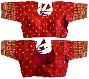 Hermosa Blusa de Seda con Bordado Zari Hecho a Mano y Trabajo Artesanal con Espejos Reales para Fiestas en Todas las Estaciones - Product Image 2