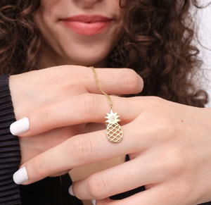 925 Sterling <b>Silver</b> 18k Gold Vermeil Personalized Pineapple Necklace Minimalist Tiny Fruits <b>Pendant</b> Fertility Gift for Women's - Product Image 1