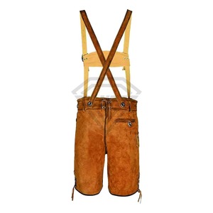 Pantalones Cortos de Cuero Tradicionales Bávaros Hechos a Medida, Pantalones Cortos de Cuero de Cabra Genuino, Overoles Trachten para Oktoberfest, Lederhosen - Product Image 3