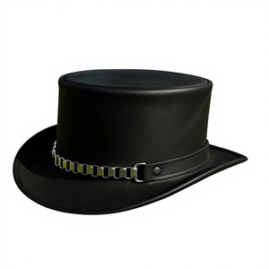 หมวกคาวบอยหนังแท้ 100% สีดำ แฟชั่นลำลอง เครื่องประดับศีรษะสำหรับทุกเพศ  หมวกแบรนด์หรูสั่งทำพิเศษสำหรับนักขี่ม้าและชายหาด - Product Image 2