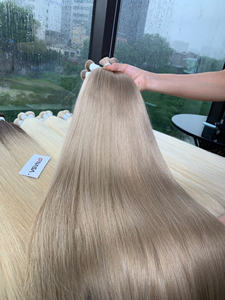 Extensions de cheveux humains vierges de haute qualité en gros, 100 grammes, 28 pouces, couleurs blondes, avec des extrémités super doublement tirées - Product Image 5