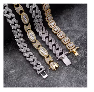 Collar con Colgante de Cadena de Tenis de Moissanita de Alto Brillo para Hombres y Mujeres - Product Image 1