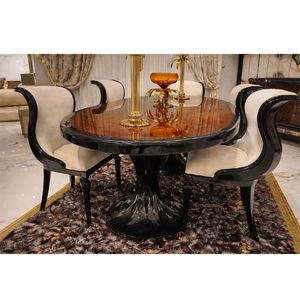 Juego de Comedor de Lujo Personalizado con Acabado Negro Elegante de Primera Calidad, DST Exports, Muebles para el Hogar Duraderos de Madera de Teca Hechos a Mano - Product Image 1
