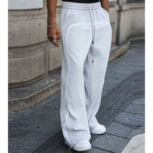 Nesta Sports Mens 350GSM Fleece Wide-Leg Pants Casual <b>Drawstring</b> <b>Trousers</b> with 3-Needle 5-Thread Cover Stitch and Contrast Color - Product Image 5